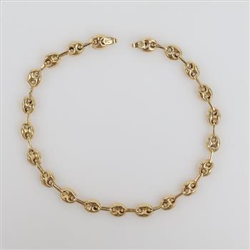 14kt Gold Hollow Mariner Chain Bracelet