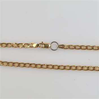 14kt Gold Hollow Mariner Chain Necklace