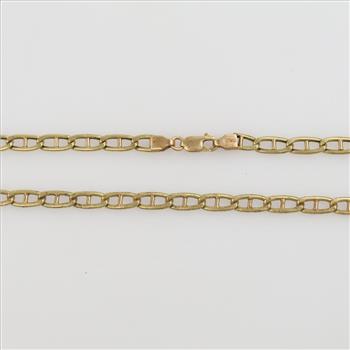 14kt Gold Hollow Mariner Link Necklace
