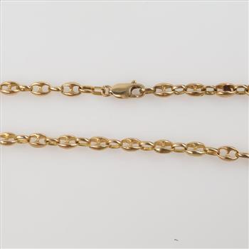 14kt Gold Hollow Mariner Link Necklace