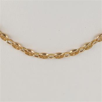 14kt Gold Hollow Mariner Link Necklace