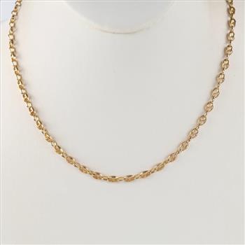 14kt Gold Hollow Mariner Link Necklace