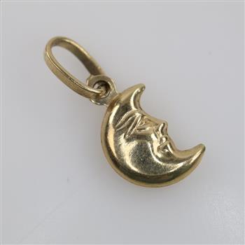 14kt Gold Hollow Moon Pendant