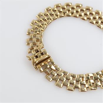14kt Gold Hollow Panther Link Bracelet