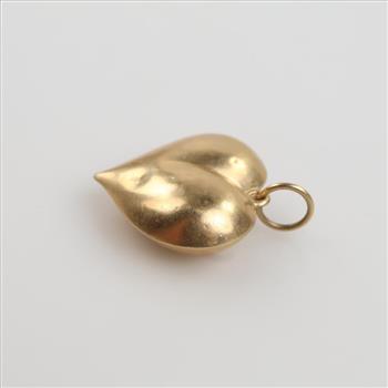 14kt Gold Hollow Puffed Heart Pendant