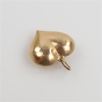 14kt Gold Hollow Puffed Heart Pendant