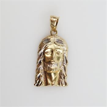 14kt Gold Hollow Religious Pendant
