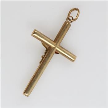 14kt Gold Hollow Religious Pendant