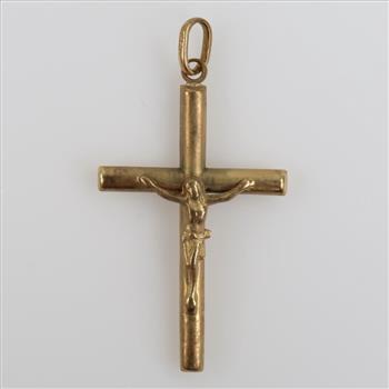 14kt Gold Hollow Religious Pendant