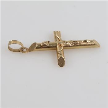 14kt Gold Hollow Religious Pendant