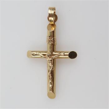 14kt Gold Hollow Religious Pendant
