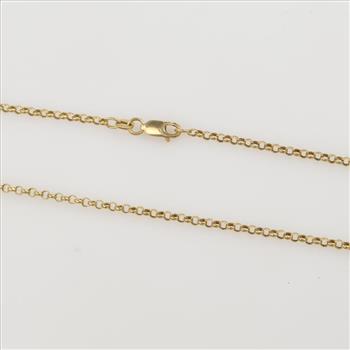 14kt Gold Hollow Rolo Chain Necklace