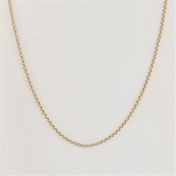 14kt Gold Hollow Rolo Chain Necklace