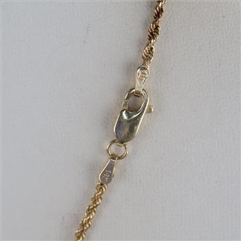 14kt Gold Hollow Rope Chain Necklace
