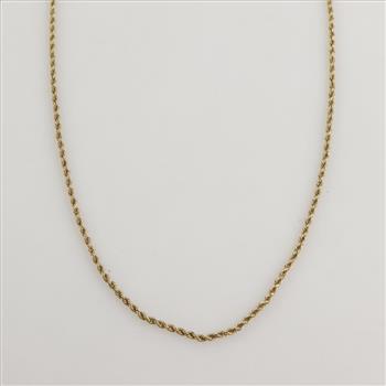 14kt Gold Hollow Rope Chain Necklace
