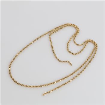 14kt Gold Hollow Rope Chain Necklace