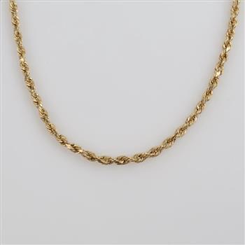 14kt Gold Hollow Rope Chain Necklace