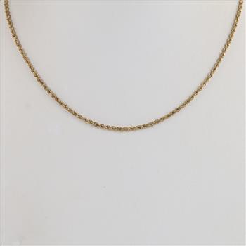 14kt Gold Hollow Rope Chain Necklace