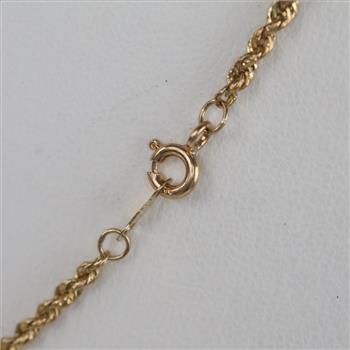 14kt Gold Hollow Rope Chain Necklace