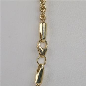 14kt Gold Hollow Rope Chain Necklace