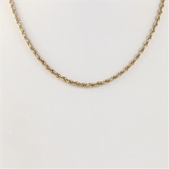 14kt Gold Hollow Rope Chain Necklace