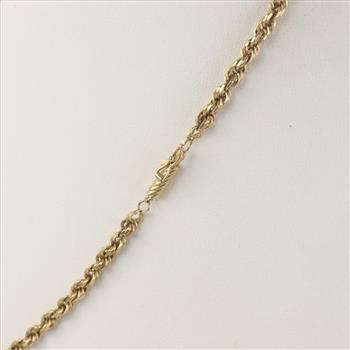 14kt Gold Hollow Rope Chain Necklace