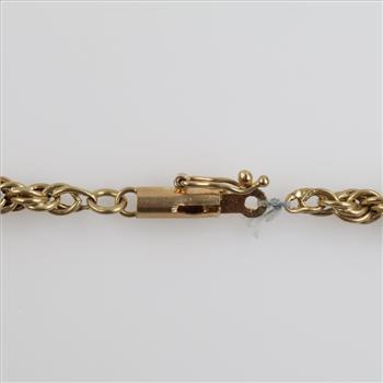 14kt Gold Hollow Rope Link Necklace