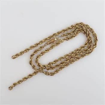 14kt Gold Hollow Rope Link Necklace