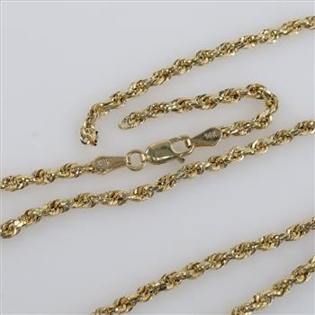 14kt Gold Hollow Rope Necklace