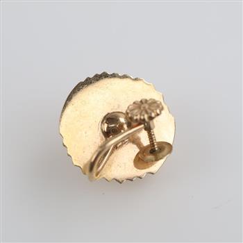 14kt Gold Hollow Screw Back Earring