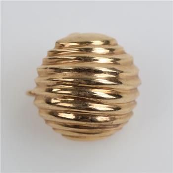 14kt Gold Hollow Screw Back Earring