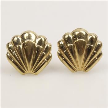 14kt Gold Hollow Shell Earrings