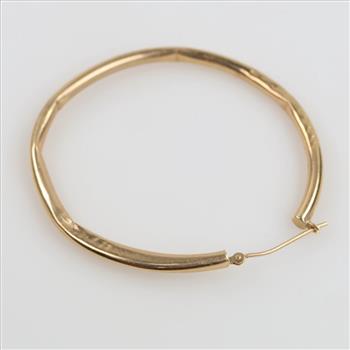 14kt Gold Hollow Single Hoop Earring