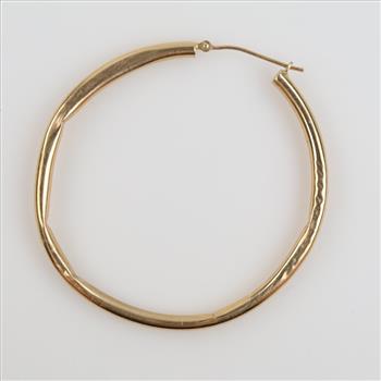 14kt Gold Hollow Single Hoop Earring