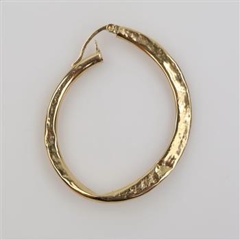 14kt Gold Hollow Single Hoop Earring