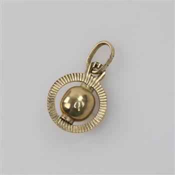14kt Gold Hollow Spinner Pendant