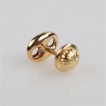 14kt Gold Hollow Stud Earring