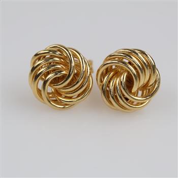 14kt Gold Hollow Stud Earrings
