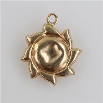14kt Gold Hollow Sun Pendant