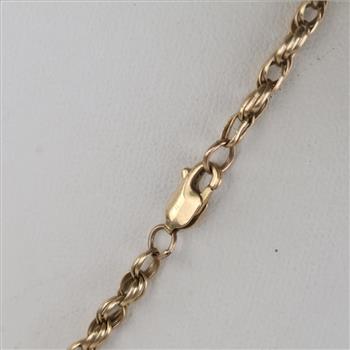 14kt Gold Hollow Twisted Chain Link Necklace