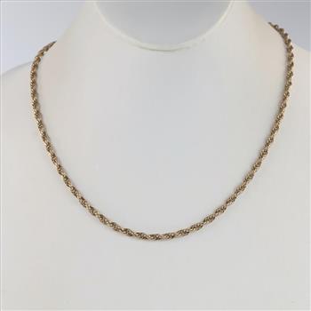 14kt Gold Hollow Twisted Chain Link Necklace