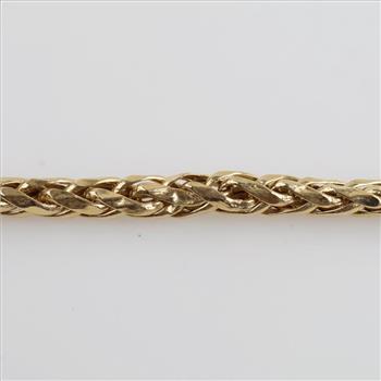 14kt Gold Hollow Wheat Link Necklace