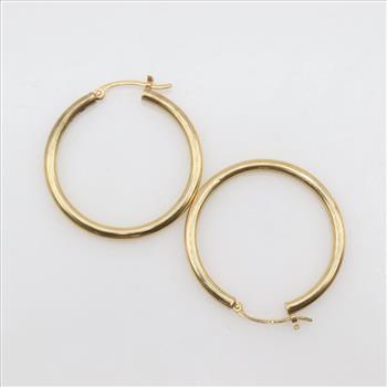 14kt Gold Hoop Hollow Earrings