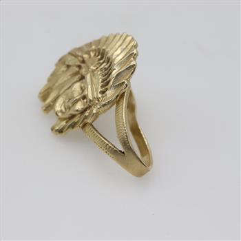 14kt Gold Indian Head Ring