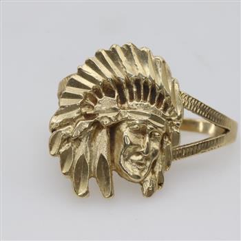 14kt Gold Indian Head Ring