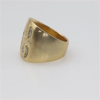 14kt Gold Initial Diamond Ring