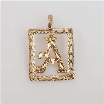 14kt Gold Initial Pendant