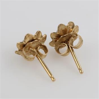 14kt Gold Iridescent Stone Earrings