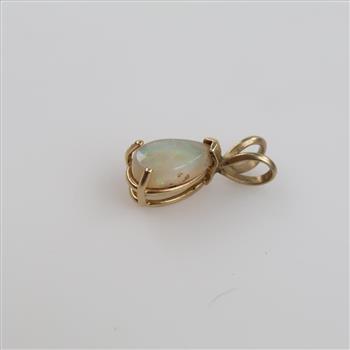 14kt Gold Iridescent Stone Pendant