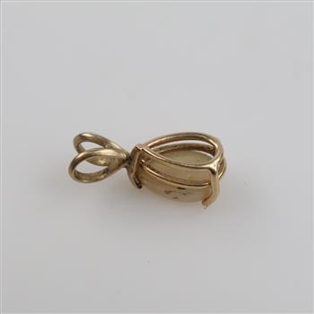 14kt Gold Iridescent Stone Pendant